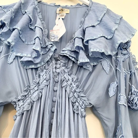 Fillyboo Lotus Duster Maxi Dress in Rain Song Blue - Picture 7 of 16